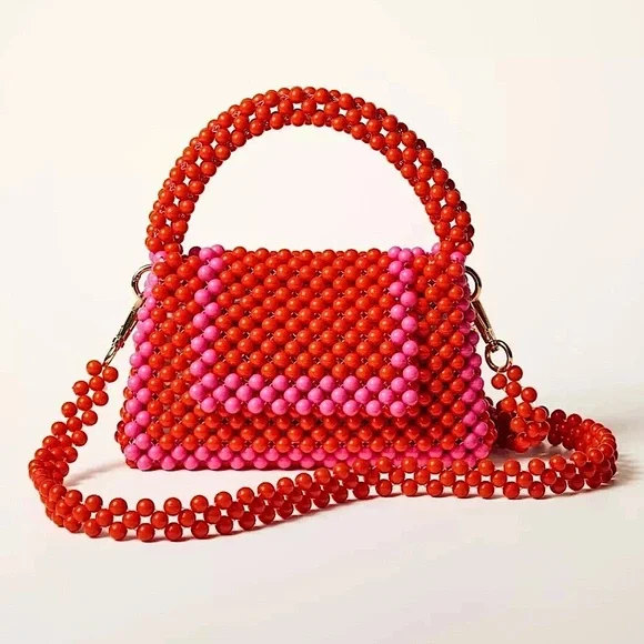 Kate Spade x Target Red and Pink Beaded Colorblock Crossbody Bag NWT - Picture 1 of 5